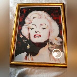 Large 12" x 15" framed print by Charlotte Artist in Gold painted frame
